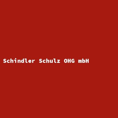 Hersteller: Schindler Schulz OHG mbH